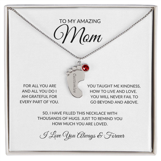 AMAZING MOM / ENGRAVED BABY FOOT